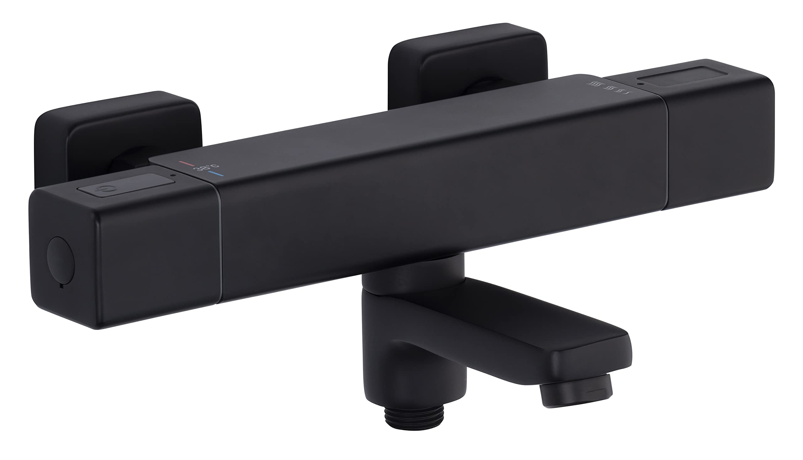 Mitigeur de baignoire design noir mat pour salle de bain familiale
