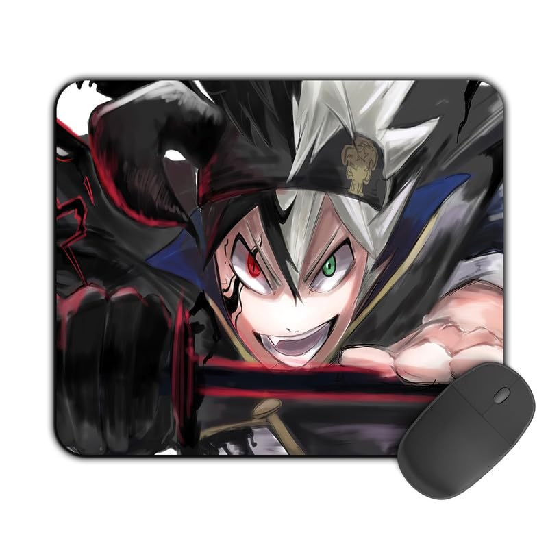 Image of Printed Design Mouse Pad Asta Art (200MM X 240 X 3MM) Enhance Gaming and Work Performance Comfortable and Precise Non-Slip Water Proof Black Clover Mouse Pad.