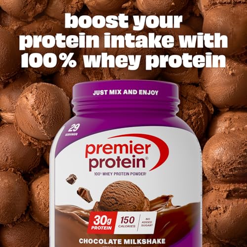 Image of Premier Protein Powder, Chocolate, 100% Whey, 30g High Protein, 29 Servings | No Added Sugar, Supports Muscle Health, Soy & Gluten-Free, 2.6 lb