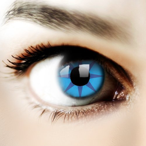 Colourvue Crazy Lens BLUE STAR One Year Disposable 14 mm Contact Lens