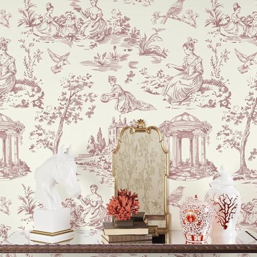 Image of Peel and Stick Wallpaper Floral Flowers Leaves Vinatge Woodland Forest Watercolor Birds Elegant Pattern Design Tropical Wallpaper Contact Paper Botanical Wallpaper Removable Wall Decor 16.5By87INCH