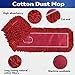 Matthew Cleaning 36'' Industrial Strength Cotton Dust Mop Refill Washable Replacement Heads for Residential & Commercial Use Fit Standard Dust Mop Frames, Hardwood, Concrete Floors Red 3 Pack