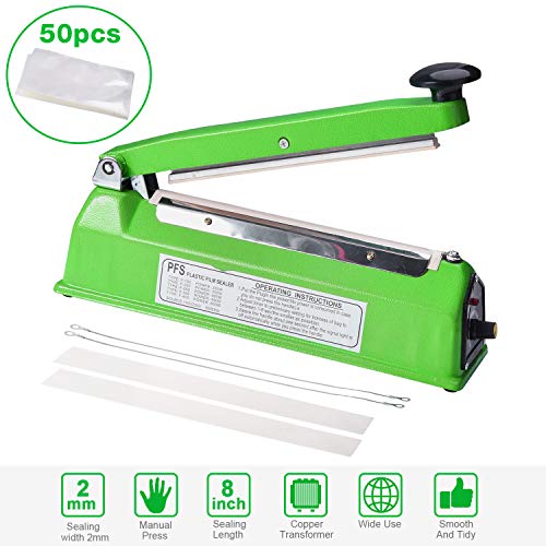 Impulse Bag Sealer w/Adjustable Timer Heat Seal Closer Poly Bag Sealing Machine