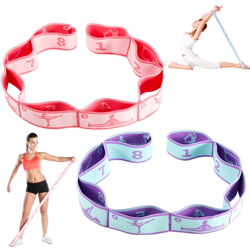 élastique Forme 8 Fitness 2 Bandes Élastiques En Forme De 8 Pour Musculation - Fitness, Pilates, Yoga - Renforcement Musculaire Complet Elastique Couture