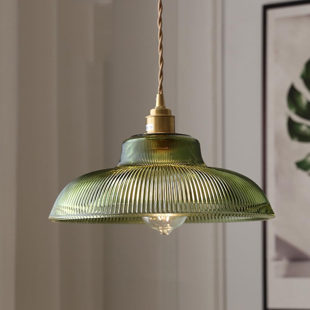 Suspension Lecter verte droite pour éclairer une table longue