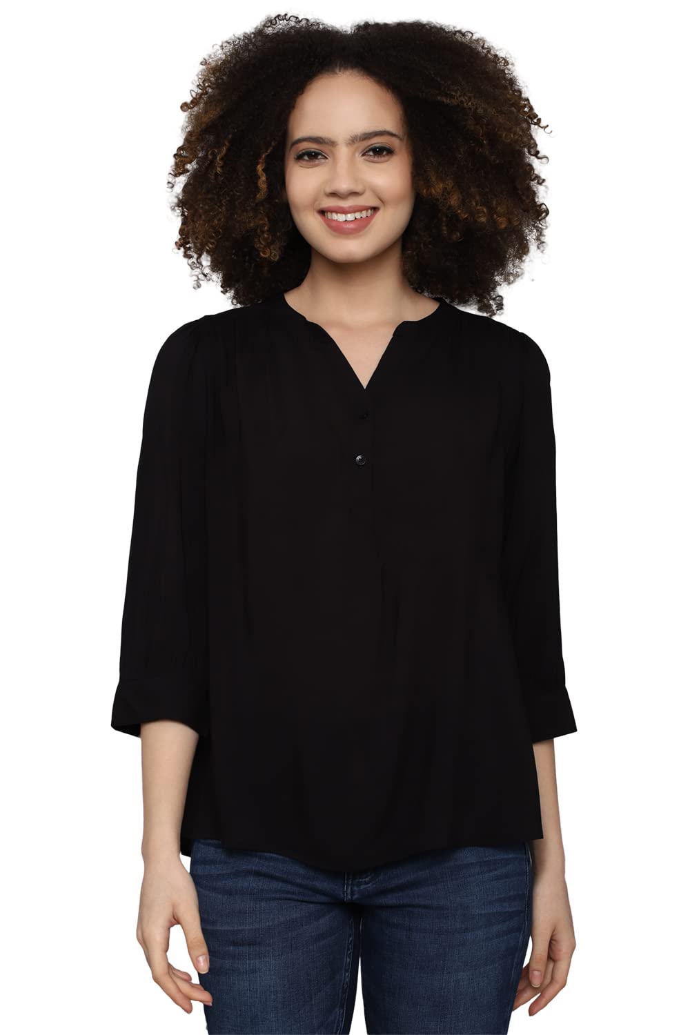 allen solly Women's Solid Regular Fit Blouse-picture-41