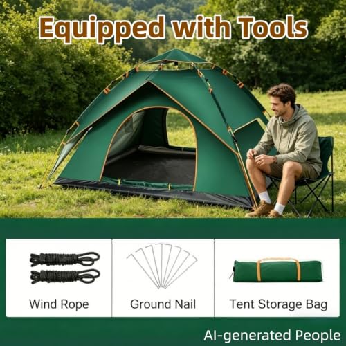 Carpa Pop Up para Camping, 2 Personas, Fácil de Transportar miniatura 5