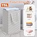 SmartTrends 3 Pack Laundry Hamper, Waterproof & Freestanding Large Laundry Basket, Collapsible Clothes Hampers with Easy Carry Long & Reinforced Handles in Bedroom Bathroom, College Dorm(75Lx3, Gray)