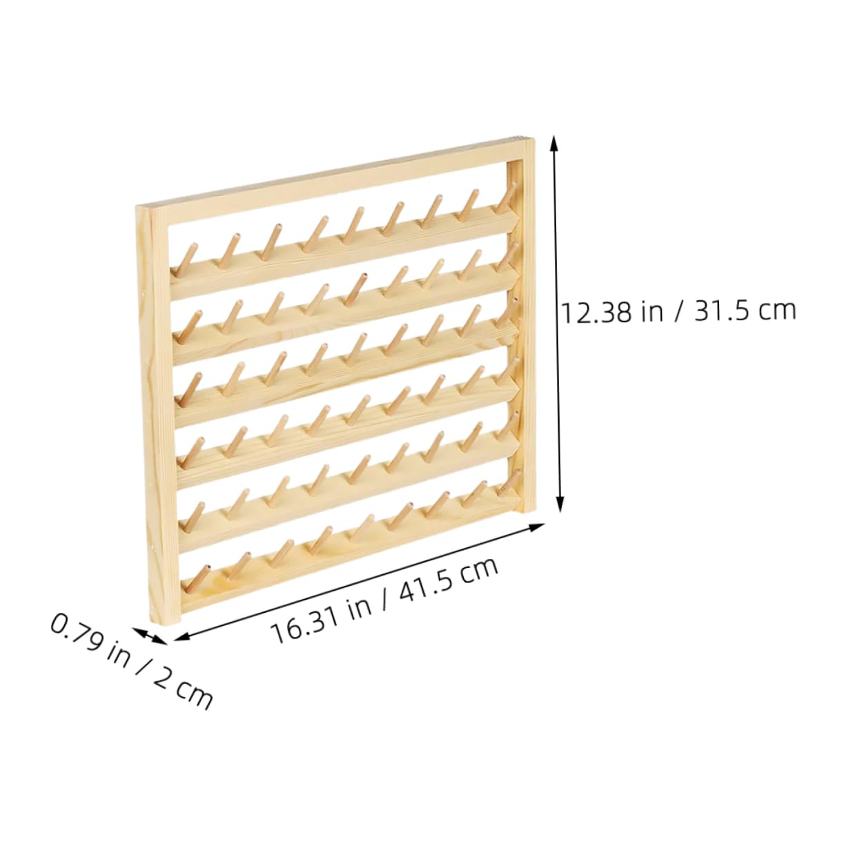 Porte-Fils en Bois Mural pour Bobines de Fil à Coudre, 54 Axes