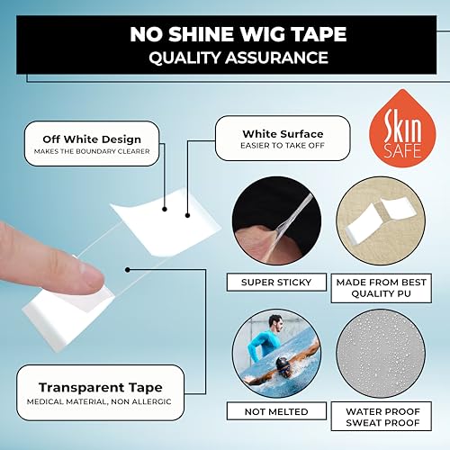 Image of No Shine Hair Patch Tape 24 Pcs for Men, Extreme Hold, Waterproof, Skin Safe and Skin friendly, Non-Allergic, Medical Grade Material