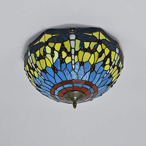 Éclairage Plafond en Verre 40 cm à Large Diffusion, Lampe de Chambre Jaune - 3