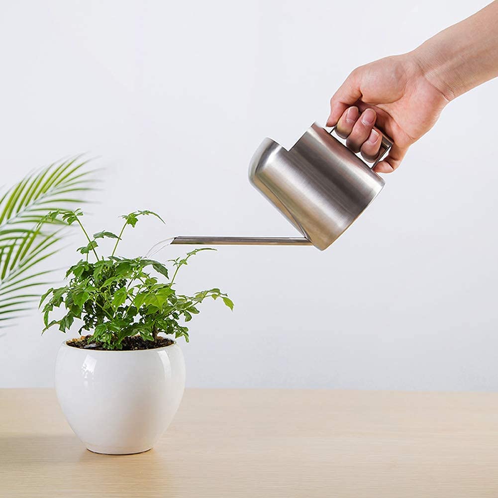 Watering Can for Indoor Plants with Long Spout, Stainless Steel Watering Can Indoor Sprinkling Pot for Indoor Patio Lawn Plants Care (300ml)