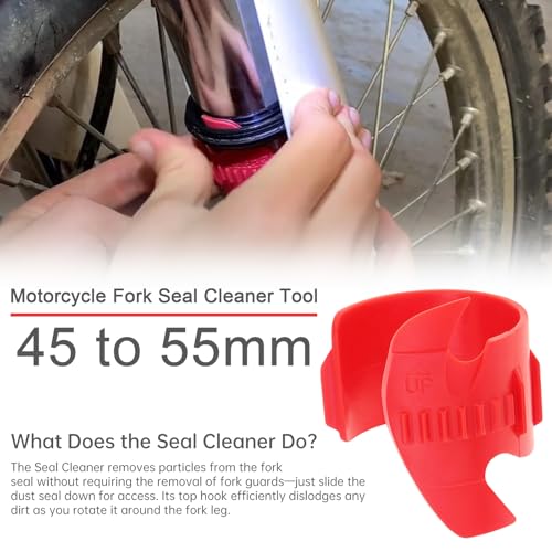Image of Windance Motorcycle Fork Seal Saver Cleaner Tool,45mm-55mm Front Fork Seal Cleaning, Shock Repairing Absorber Tool (Red)