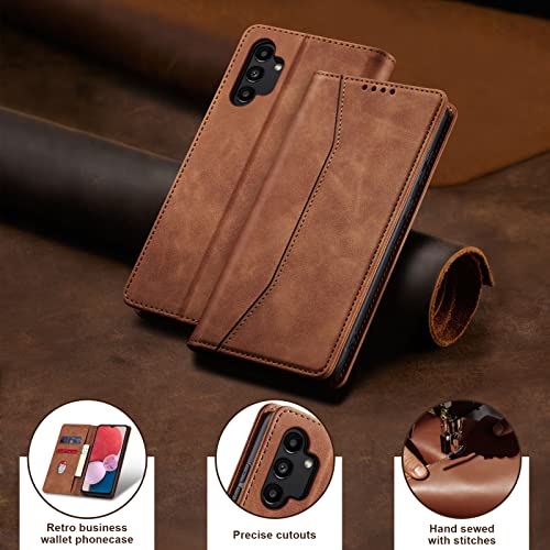 Image of Jasonyu Flip Wallet Case for Samsung A13 4G /5G,Brown