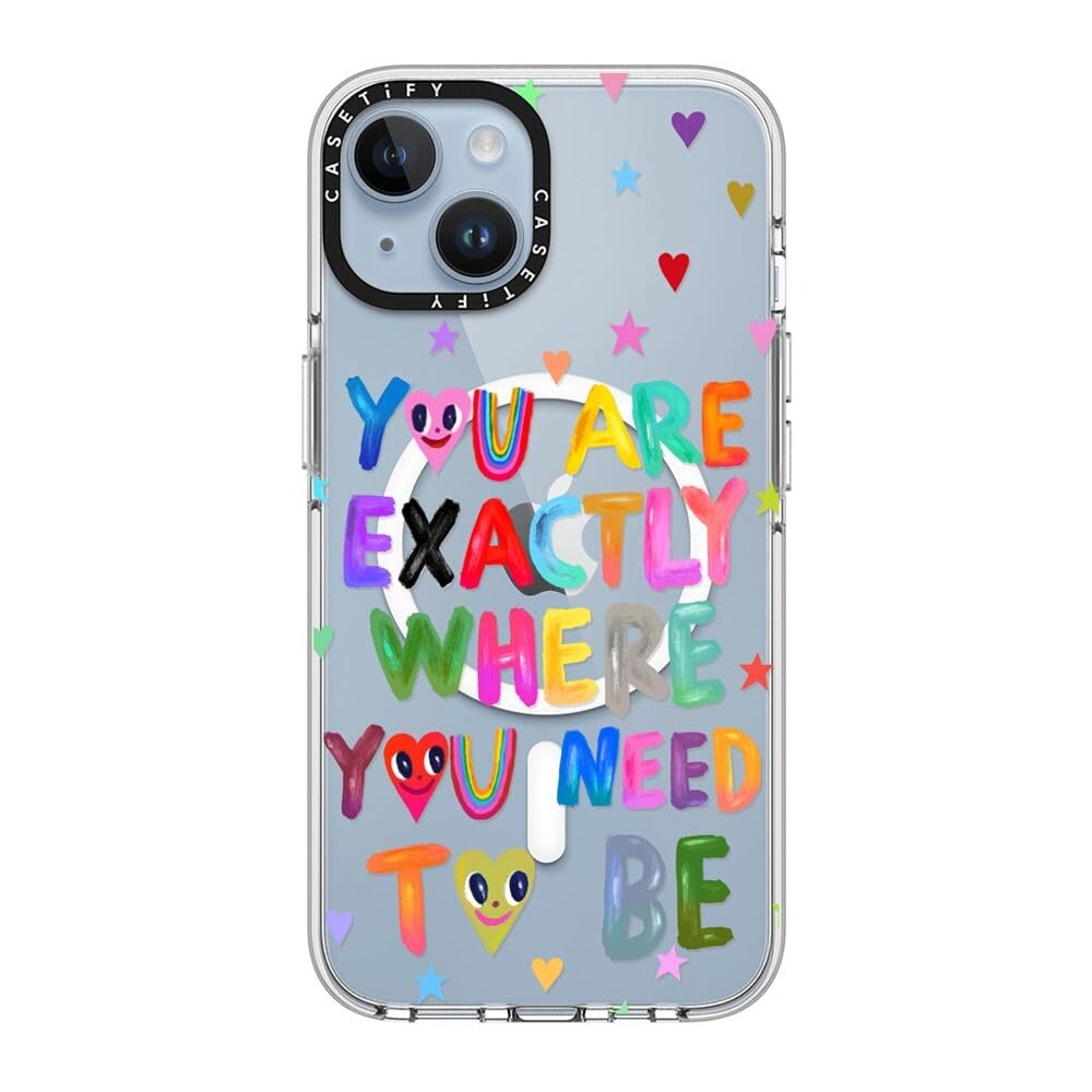 CASETiFY Przezroczyste etui na iPhone'a 14 [nie żółknie/ ochrona przed upadkiem 2 m / kompatybilne z Magsafe] - jesteś dokładnie - przezroczyste