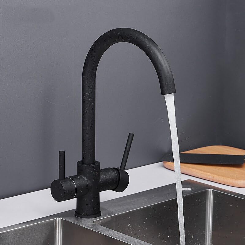 Robinet cuisine eau potable noire pour un évier moderne au quotidien sain