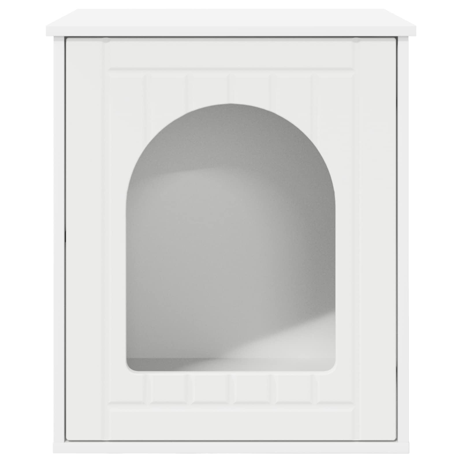 Casetta per gatti bianca in legno 53 x 52 x 62 cm con kit di montaggio per soggiorno interno, stabile, salvaspazio, accogliente rifugio, design moderno, facile da pulire, durevole
