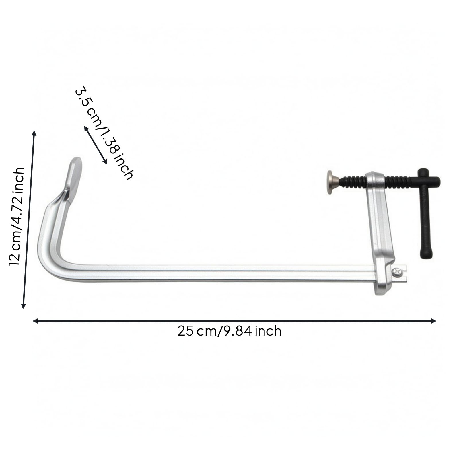 Generic Morsetto a L Durevole Strettoio a L | Profondità di Serraggio 120 Mm, Morsetto con Impugnatura a T, per Officina, Falegnami, 250x120