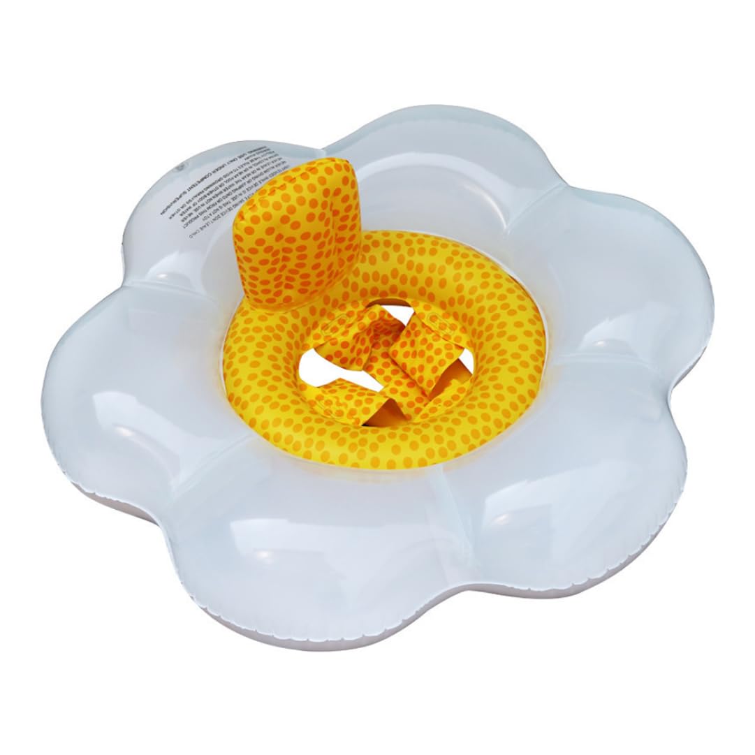 Rachlicy Baby Swimming Ring Floats with Safety Seat Flower Swimming Float Inflatable Floating Ring for 6-48 Months Baby