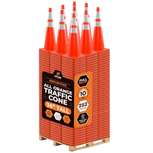 Image of Xpose Safety 36 Inch Orange Traffic Cones with 6 inch & 4 inch Collars