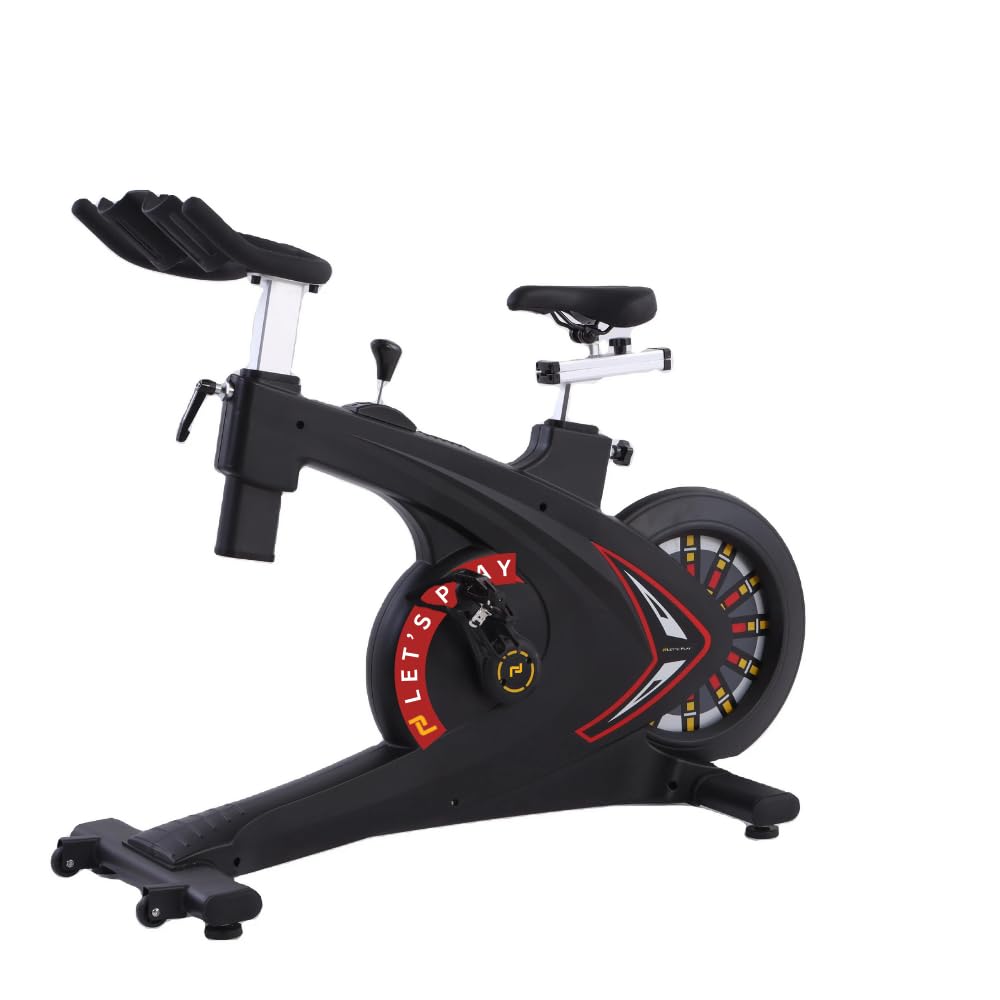 Lets Play® Commercial Spin Bike Magnetic Gear Exercise Cycle with 28 kg Heavy-Duty Flywheel, Comfortable Seat, Silent Belt Drive, Mobile Holder for Cardio Training and Workout at Home Gym (B0CZ7DJPHB) Amazon Price History, Amazon Price Tracker