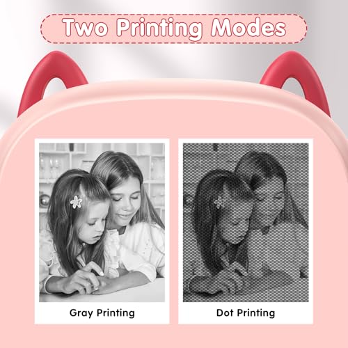 Tosisot キッズカメラ インスタントプリント 2.4インチHDスクリーン 多機能幼児用カメラ 写真プリント付き 3~12歳の女の子へのクリスマス誕生日ギフト(ピンク)