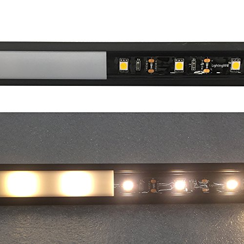 image for LightingWill 10-Pack V-Shape LED Aluminum Channel 3.3ft/1M Anodized Bl