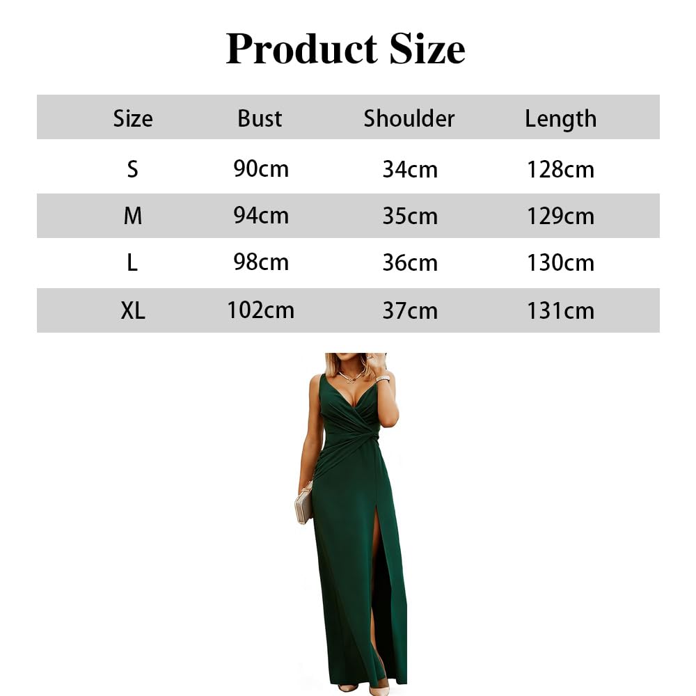Vestido Mujer Elegante Cuello En V Camisola Vestidos de Fiesta Elegantes Confort Vestido con Abertura Sexy Largo con Espalda Baja