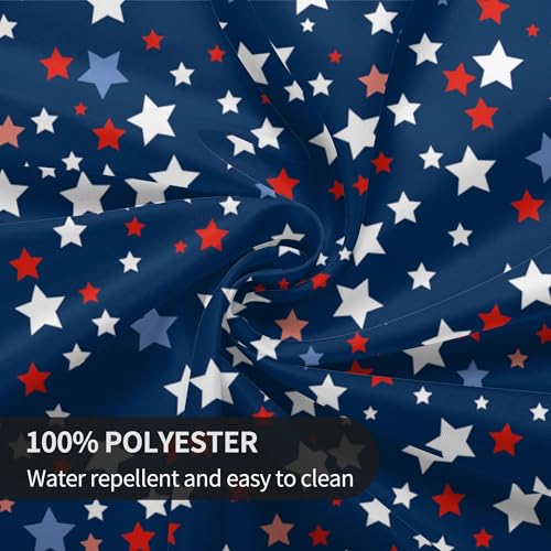 Image of Memorial Day Patriotic Round Tablecloth 60 Inch Independence Day Liberty Star Waterproof Heat Resistant Reusable Table Cloth July 4th Decorations Table Cover for Holiday Kitchen Dinning Party Decor