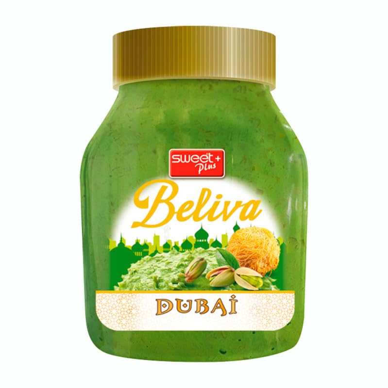 Dubai Beliva Crema de Pistacho y Kadaif – Tarro de 350 g, deliciosa crema de pistacho con trozos de kadaif, ideal para untar, postres, repostería y regalos gourmet