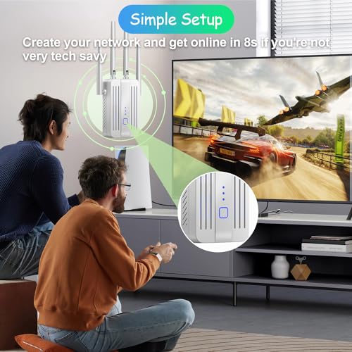 undefined WiFi Extender Signal Booster for Home: Internet Repeater Range Covers Up to 9995 Sq.ft and 45+ Devices for House Wireless Office Basement Room (White, 3XL) の商品画像 2