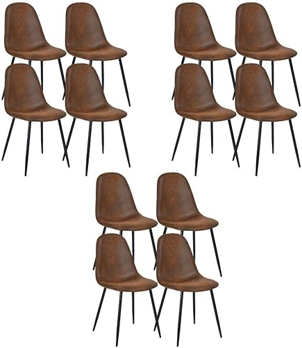 Miniatura 14 de Homy Casa Juego de 4 Sillas de Comedor, Estilo Moderno de Mediados de Siglo, Sillas Laterales de Comedor Sillas de Acento con Patas de Metal Negro,