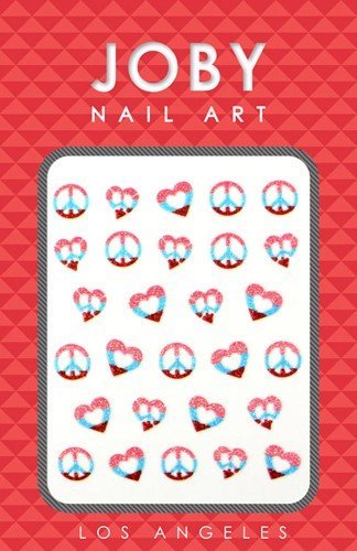 Nail Sticker/Nail art - Glitter Collection - Peace Signs