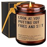 GSPY Candles - Firefighter Gifts for Men, Women - Fireman, Firefighter Graduation Gifts, Fire Fighter Accessory - Funny Appreciation, Valentines Day, Birthday Present for Fire Department, Firemen, Him