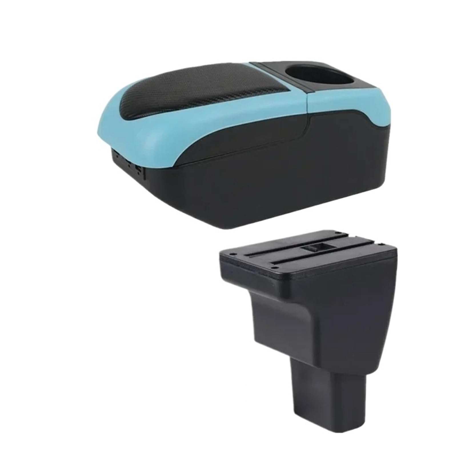 Ggwqoops Car Armrests For Hyundai For I10 2011-2019 Car Armrest Box Interior Details Retrofit Parts Central Storage Armrest Box(S1 black-blue 6USB)