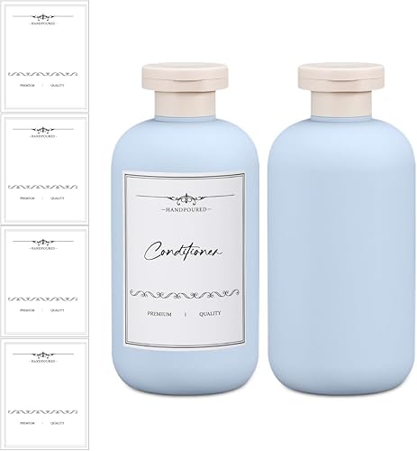 Miniatura 7 de Botellas de champú de viaje pequeñas de plástico de 3.4 onzas, botellas recargables con tapa abatible para artículos de tocador, botellas de champú