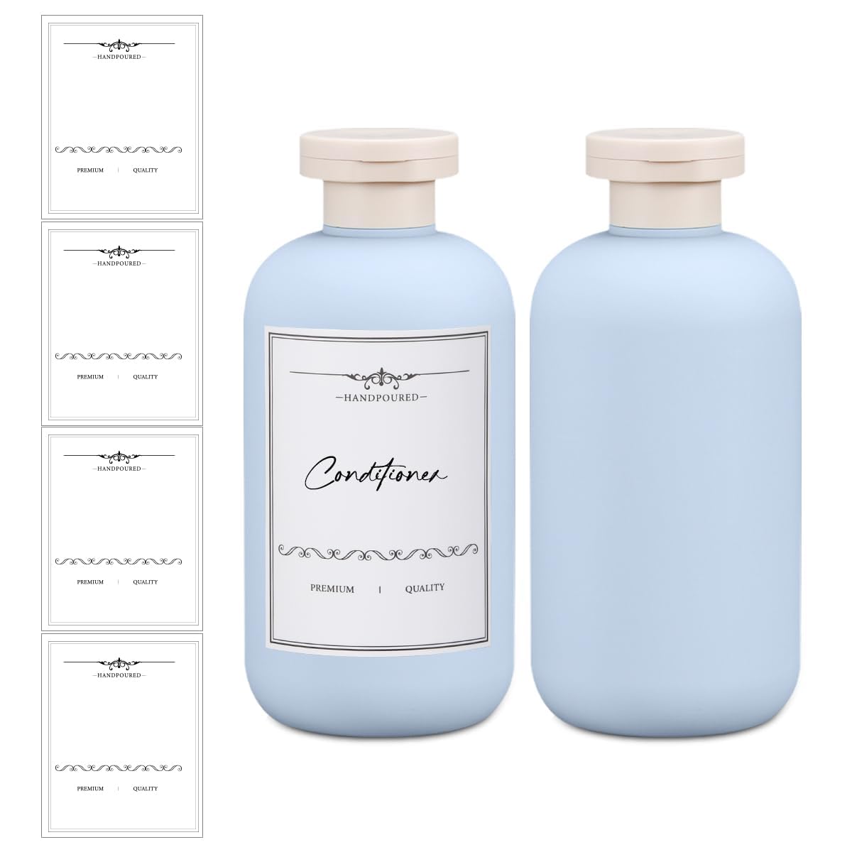6.8 oz Plastic Travel Shampoo Bottles, Refillable Flip Cap Squeeze Bottles for Toiletries, Large Leakage-proof Travel Shampoo and Conditioner Container (Blue)