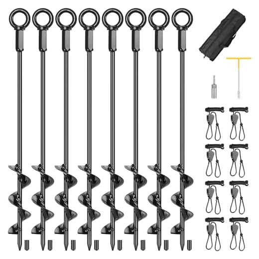 Best outdoor umbrella to withstand wind Heavy-Duty Tent Stake Anchors