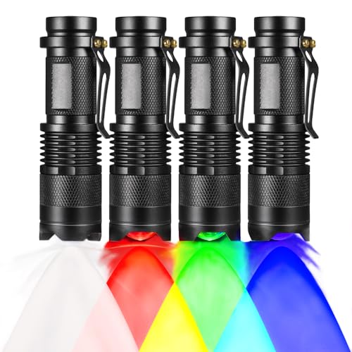 Lampe de poche rouge vert bleu blanc pour astronomie et randonnée nocturne