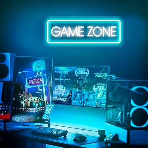 Image of LED Game Sign Game Zone Neon Signs Gaming Room Wall Art Decor Man Cave Lights Signs Gamer Home Bedroom Decoration USB Powered Brightness Adjustable