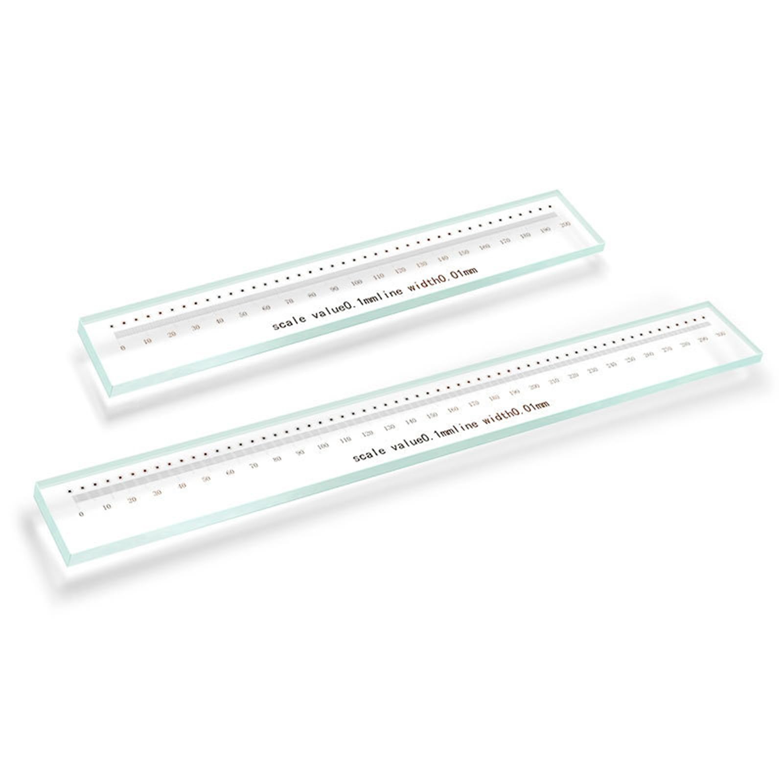 Righello in vetro, strumento di misurazione ottica, litografia a scrittura diretta, precisione ± 0,5 um, lunghezza 100-600 mm, include scatola in alluminio