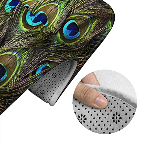 MBNGGAB Badematte + Konturmatte + Toilettendeckelbezug, frischer Pfau 3 Stück Badematte Set, mit rutschfester Klebeunterseite – Bild 6