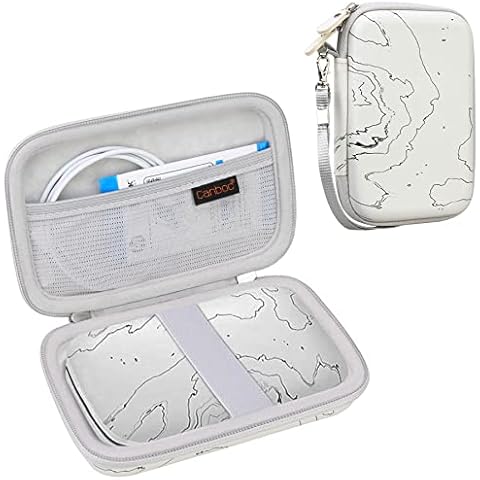 Canboc Hard Case for HP Sprocket Select Portable 2.3x3.4 Instant Photo Printer (Eclipse), Mesh Bag fit Zink Photo Paper, White Cover