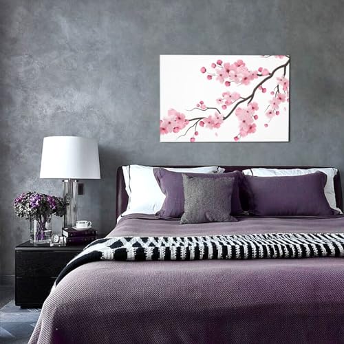 Art mural fleurs de cerisier déco zen pour chambre et bureau