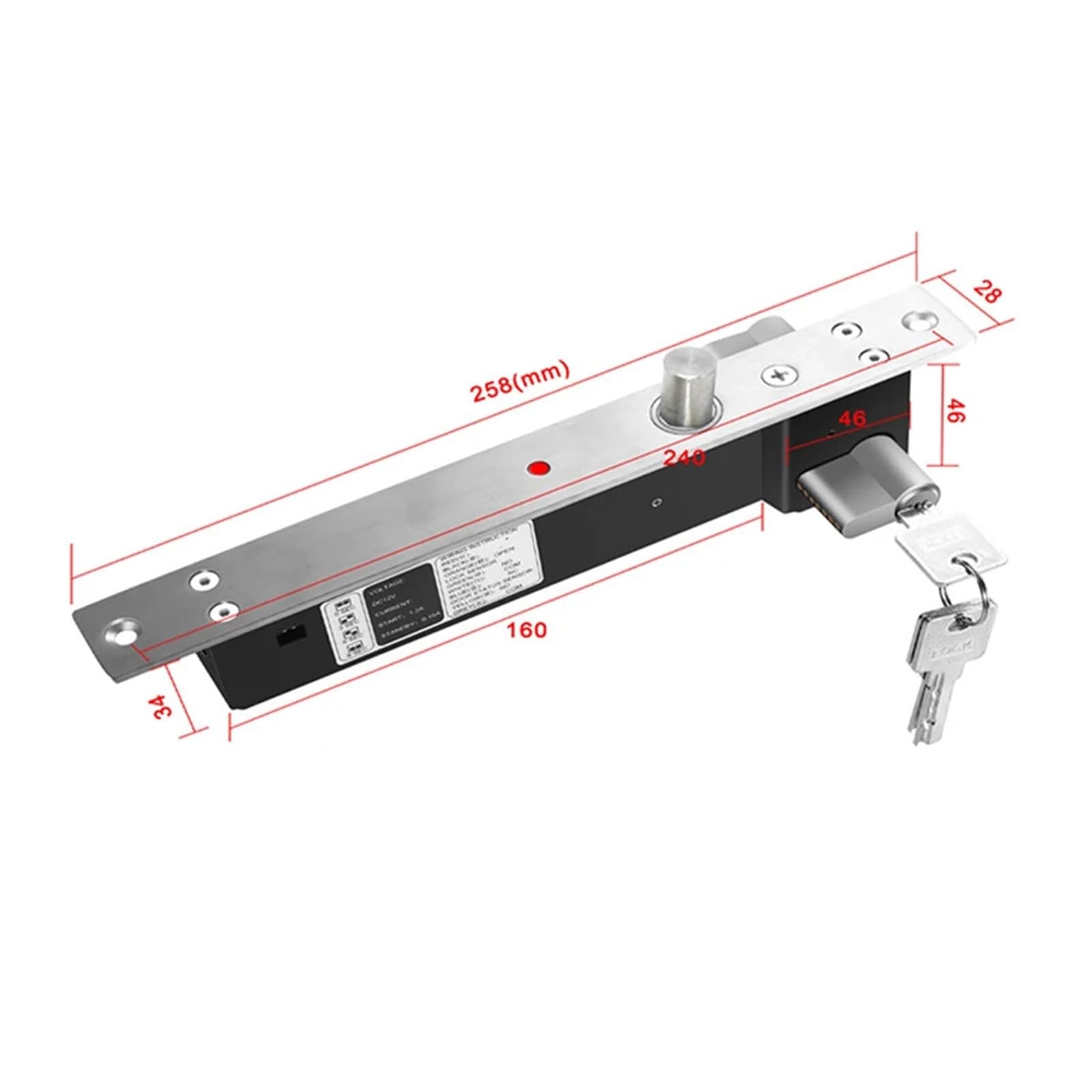 Elektryczna blokada śrubowa DC12V Fail Secure or Fail Safe | Zamek elektryczny (zabezpieczenie przed uszkodzeniem)