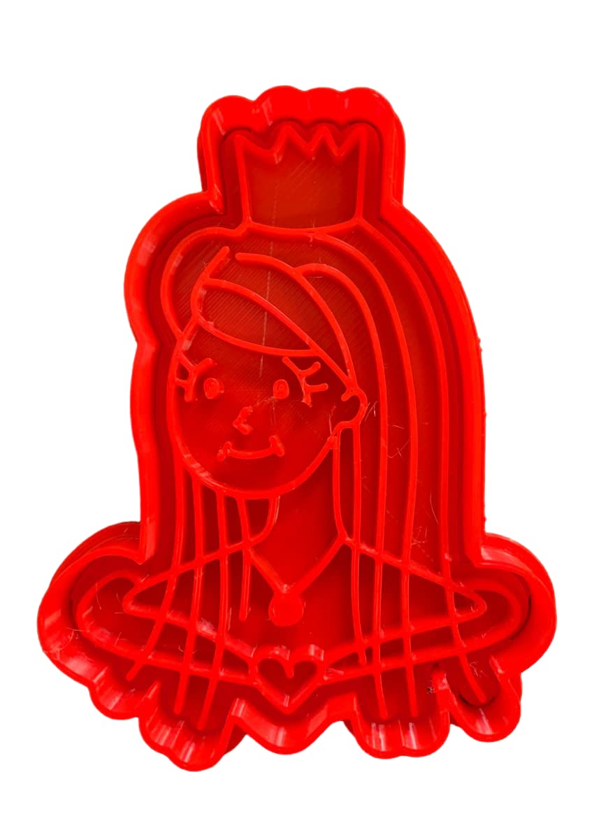 The Cookie Cutter Hub 10cm Queen Cookie Cutter and Matching Embosser for Cookies Biscuits Clay Baking Decoration