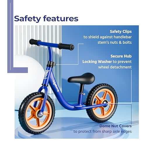 Lifelong Balance Bike for Kids 1.5-3 Years | Ergonomic Frame | Pedal Free Balance Bike |Crash Guard | Quick-Release Height Adjustment | Toxic Free Mag Wheels & Grip| Suitable for Girls & Boys (Blue) - Image 2 thumbnail