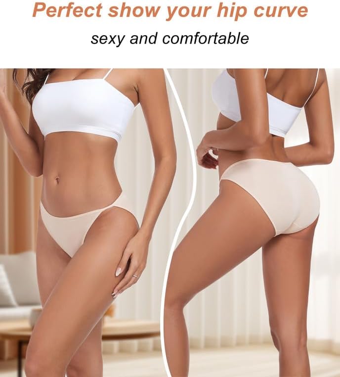 ANLIQI High Cut String Bikini Panties Stretchy Soft Modal Low Waist Underwear Ladies Hipster Panties Multi Pack - Image 3