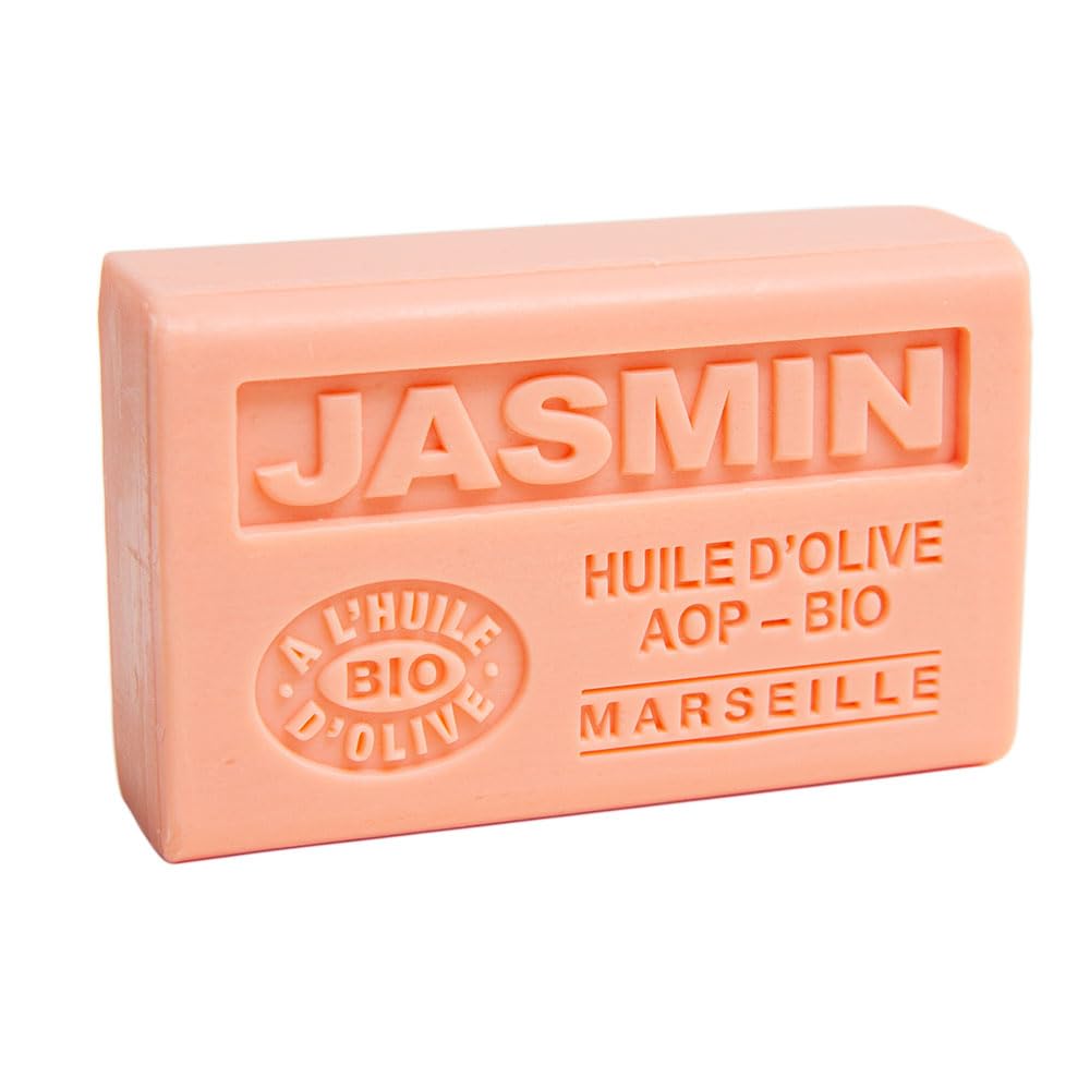 Savon de Marseille - French Soap Made With Pure Organic Olive Oil and Shea Butter - Jasmine Fragrance
