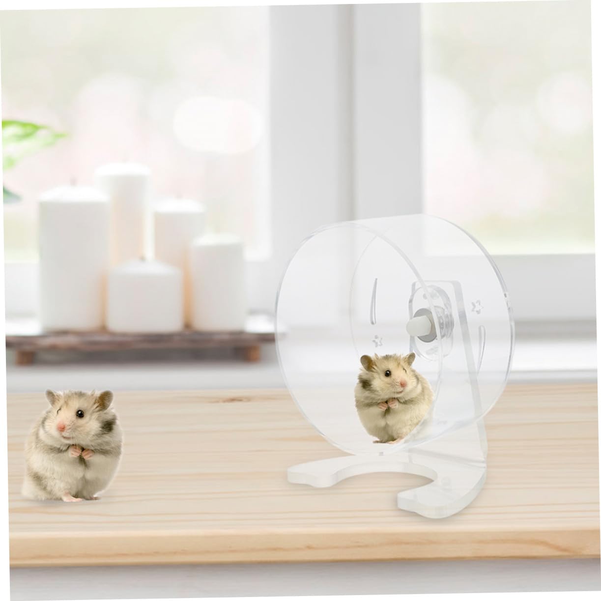 KOMBIUDA Rueda De Hámster Transparente Silenciosa para Correr Pequeña para Animales Pequeños De Acrílico